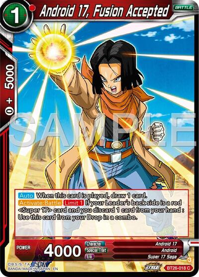Android 17, Fusion Accepted (Ultimate Advent) Near Mint - Nick Nack's Full Frontal Attack