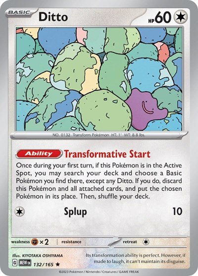 Ditto (Scarlet and Violet: 151) Near Mint Holofoil - Nick Nack's Full Frontal Attack