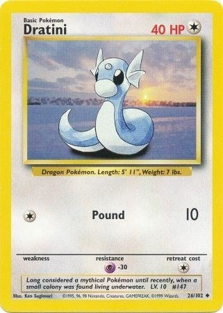 Dratini (Base Set) Medium Play