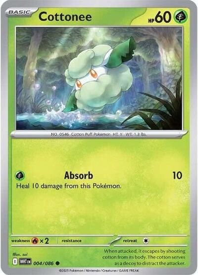 Cottonee (SV: White Flare) Near Mint Reverse Holofoil - Nick Nack's Full Frontal Attack