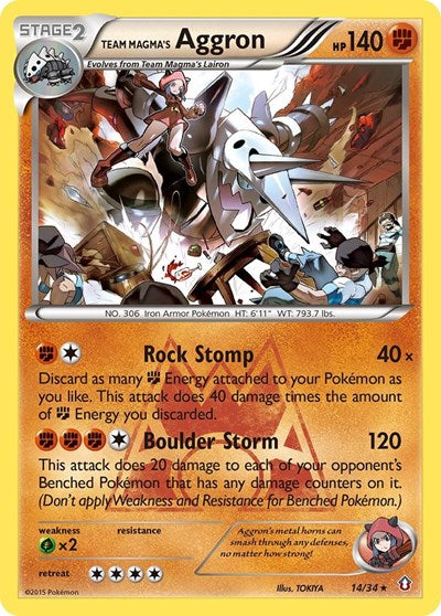 Team Magma's Aggron (Double Crisis) Near Mint Reverse Holofoil