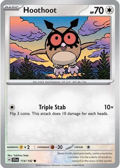 Hoothoot (SV07: Stellar Crown) Near Mint - Nick Nack's Full Frontal Attack
