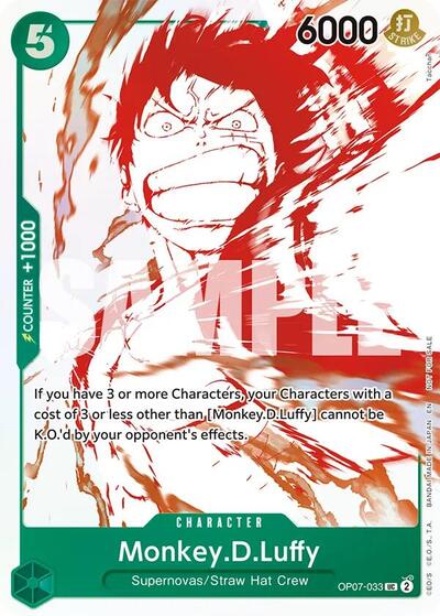 Monkey.D.Luffy OP07 - 033 (3rd Anniversary Treasure Campaign Pack) (One Piece Promotion Cards) Near Mint Foil - Nick Nack's Full Frontal Attack