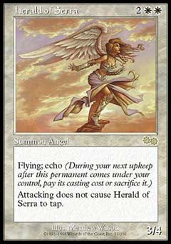 Herald of Serra (Urza's Saga) Medium Play - Nick Nack's Full Frontal Attack
