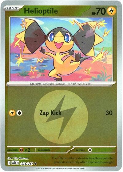 Helioptile (Energy Symbol Pattern) (ME: Ascended Heroes) Near Mint Reverse Holofoil - Nick Nack's Full Frontal Attack