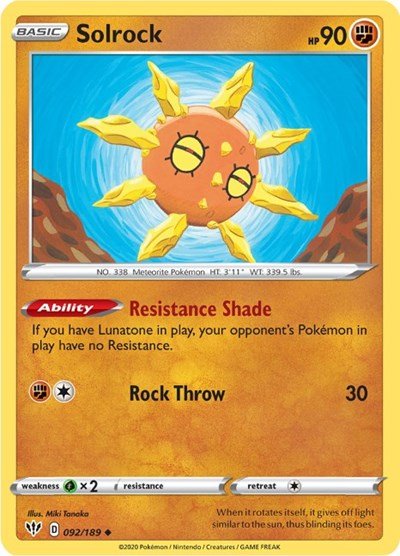 Solrock (SWSH03: Darkness Ablaze) Near Mint - Nick Nack's Full Frontal Attack