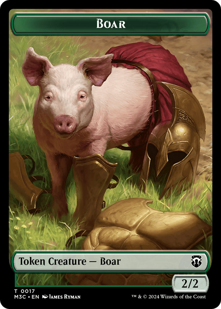 Boar (Ripple Foil) // Forest Dryad Double-Sided Token [Modern Horizons 3 Commander Tokens]
