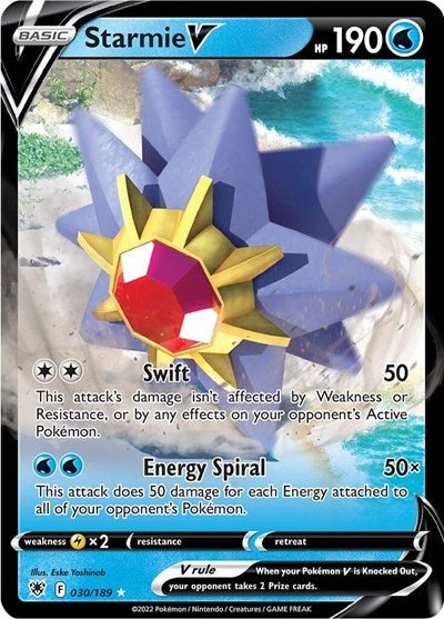 Starmie V (SWSH10: Astral Radiance) Near Mint Holofoil - Nick Nack's Full Frontal Attack