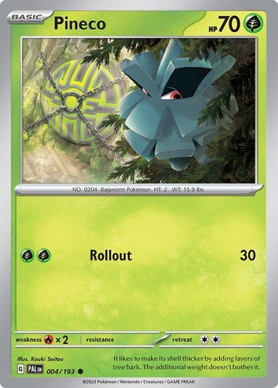 Pineco (SV02: Paldea Evolved) Near Mint Reverse Holofoil - Nick Nack's Full Frontal Attack