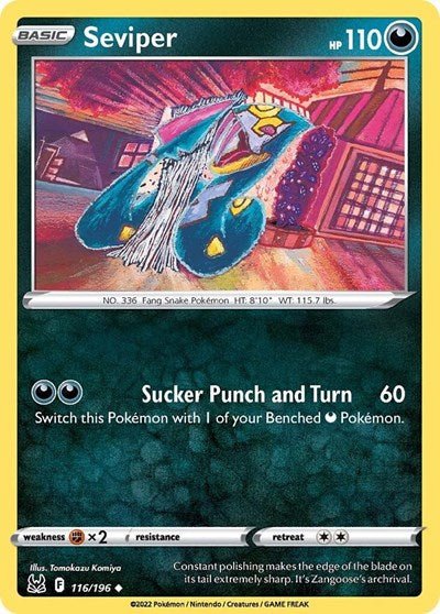 Seviper (SWSH11: Lost Origin) Near Mint - Nick Nack's Full Frontal Attack