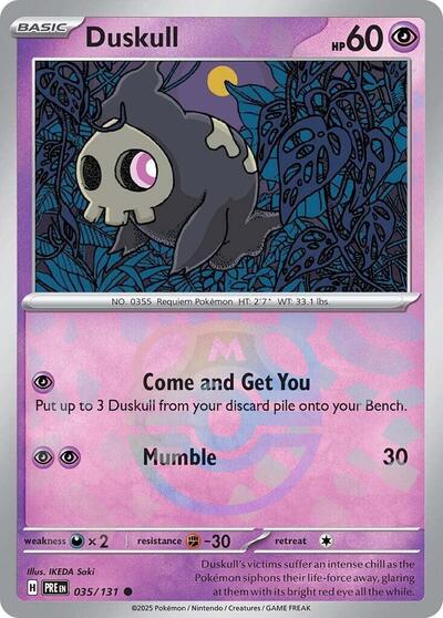 Duskull (Master Ball Pattern) (SV: Prismatic Evolutions) Near Mint Holofoil