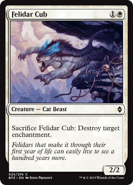 Felidar Cub (Battle for Zendikar) Near Mint - Nick Nack's Full Frontal Attack