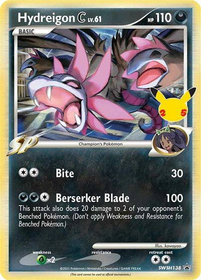 Hydreigon C lv.61 - SWSH138 (SWSH: Sword & Shield Promo Cards) Near Mint Holofoil