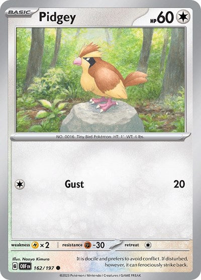 Pidgey (Scarlet and  Violet: Obsidian Flames) Near Mint Reverse Holofoil