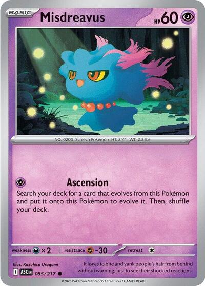 Misdreavus - 085 (ME: Ascended Heroes) Near Mint - Nick Nack's Full Frontal Attack