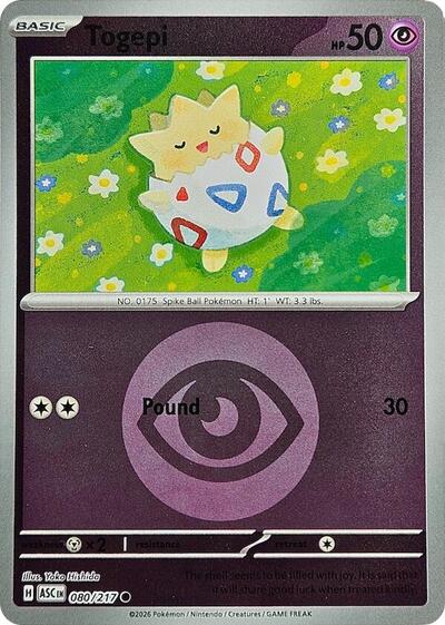 Togepi (Energy Symbol Pattern) (ME: Ascended Heroes) Near Mint Reverse Holofoil - Nick Nack's Full Frontal Attack