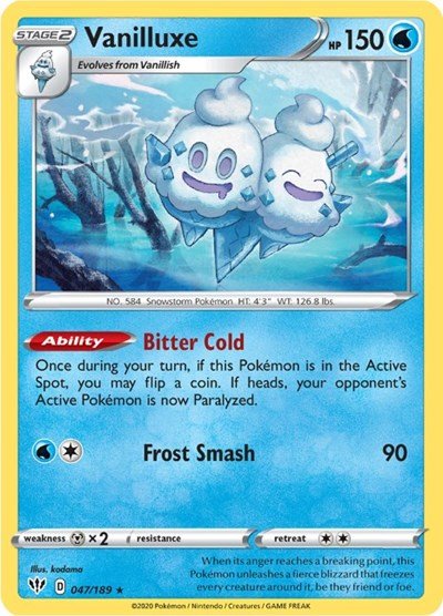 Vanilluxe (SWSH03: Darkness Ablaze) Near Mint - Nick Nack's Full Frontal Attack