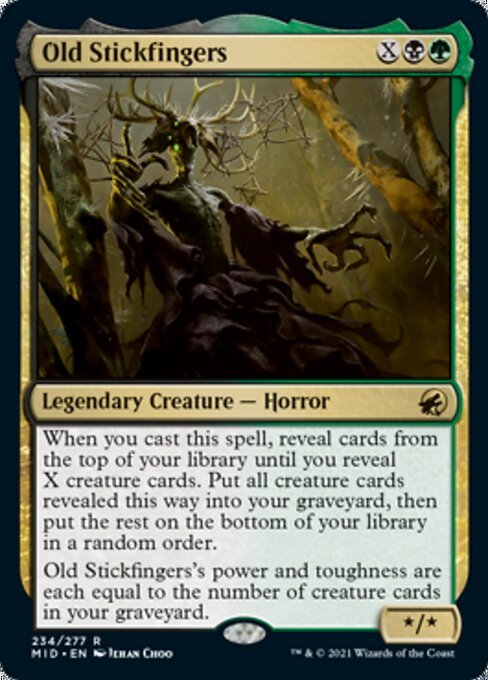 Old Stickfingers (Innistrad: Midnight Hunt) Near Mint - Nick Nack's Full Frontal Attack