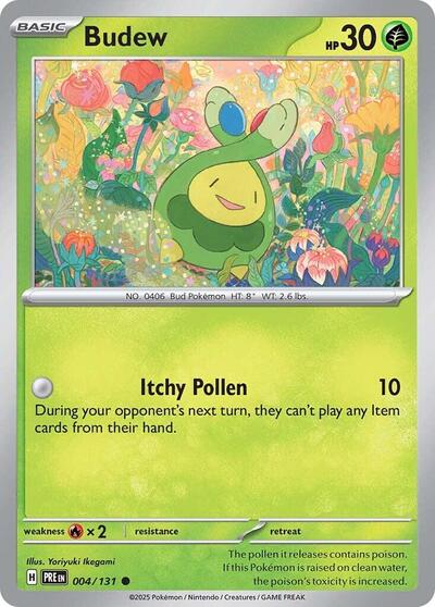Budew (SV: Prismatic Evolutions) Near Mint Reverse Holofoil - Nick Nack's Full Frontal Attack