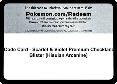Code Card - Scarlet & Violet Premium Checklane Blister (Hisuian Arcanine) (Scarlet and Violet: Base Set) Near Mint