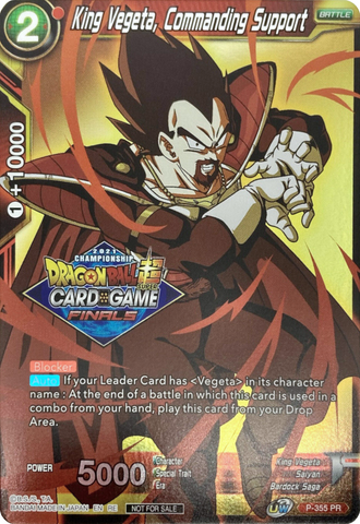 King Vegeta, Commanding Support (Championship Pack 2021 Vault Set) (P-355) [Tournament Promotion Cards]