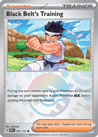 Black Belt's Training - 097/131 (Poke Ball Pattern) (SV: Prismatic Evolutions) Near Mint Holofoil - Nick Nack's Full Frontal Attack