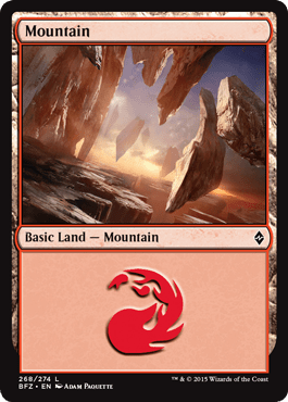 Mountain (268) (Battle for Zendikar) Near Mint - Nick Nack's Full Frontal Attack