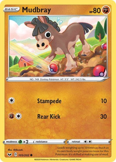 Mudbray (SWSH01: Sword & Shield Base Set) Near Mint - Nick Nack's Full Frontal Attack