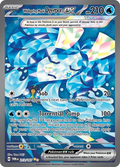 Wellspring Mask Ogerpon ex - 213 (SV06: Twilight Masquerade) Near Mint Holofoil - Nick Nack's Full Frontal Attack