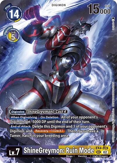 ShineGreymon: Ruin Mode (Alternate Art) (Special Limited Set) Near Mint Foil