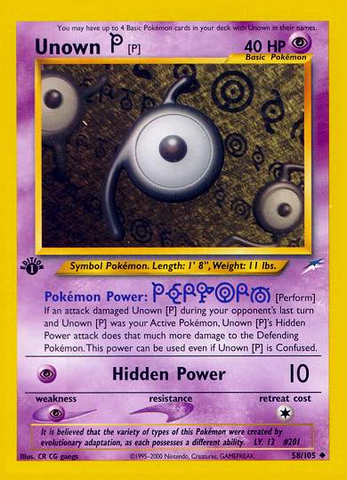 Unown (P) (Neo Destiny) Light Play 1st Edition