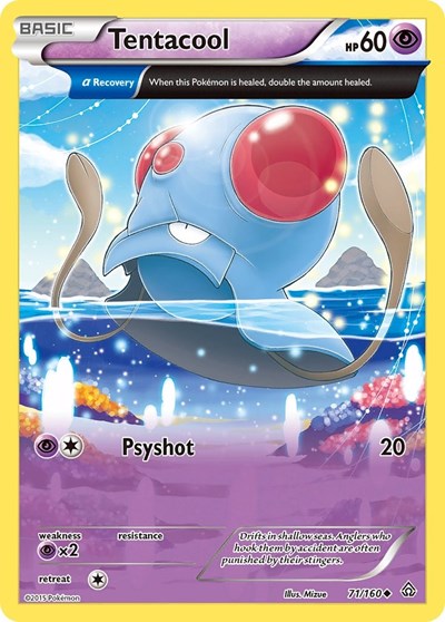 Tentacool (Alpha) (XY - Primal Clash) Medium Play Reverse Holofoil