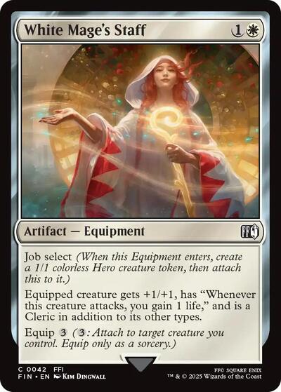 White Mage's Staff (Universes Beyond: FINAL FANTASY) Near Mint Foil - Nick Nack's Full Frontal Attack