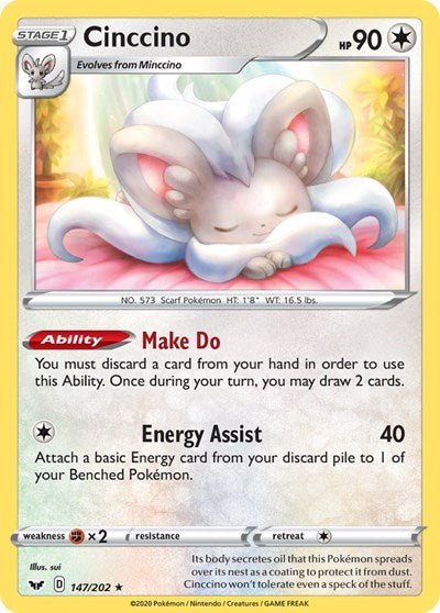 Cinccino (SWSH01: Sword & Shield Base Set) Near Mint - Nick Nack's Full Frontal Attack