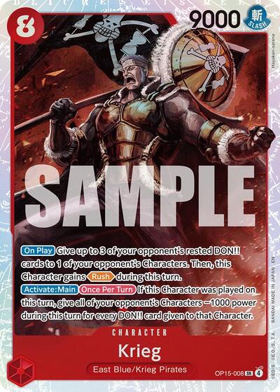 Krieg (OP15 - 008) (Adventure on Kami's Island) Near Mint Foil - Nick Nack's Full Frontal Attack