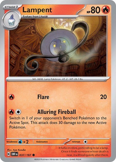 Lampent (Scarlet and Violet: Obsidian Flames) Near Mint - Nick Nack's Full Frontal Attack