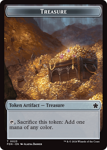 Goblin // Treasure Double-Sided Token [Foundations Tokens]