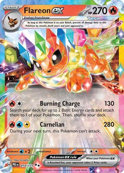 Flareon ex - 014 (SV: Prismatic Evolutions) Near Mint Holofoil - Nick Nack's Full Frontal Attack