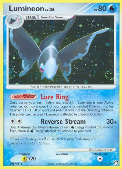 Lumineon (Mysterious Treasures) Heavy Play Reverse Holofoil