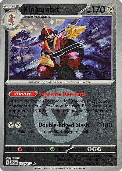 Kingambit (Energy Symbol Pattern) (ME: Ascended Heroes) Near Mint Reverse Holofoil - Nick Nack's Full Frontal Attack