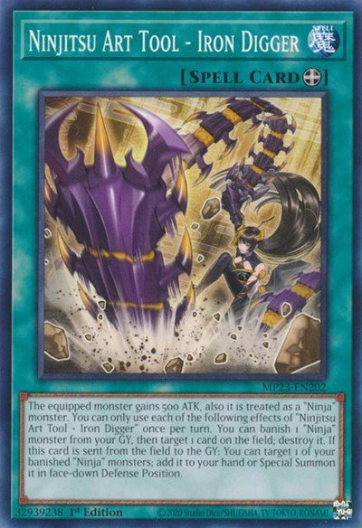 Ninjitsu Art Tool - Iron Digger (25th Anniversary Tin: Dueling Heroes Mega Pack) Light Play 1st Edition - Nick Nack's Full Frontal Attack