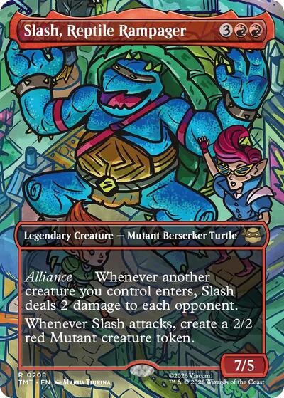 Slash, Reptile Rampager (Borderless) (Teenage Mutant Ninja Turtles) Near Mint Foil