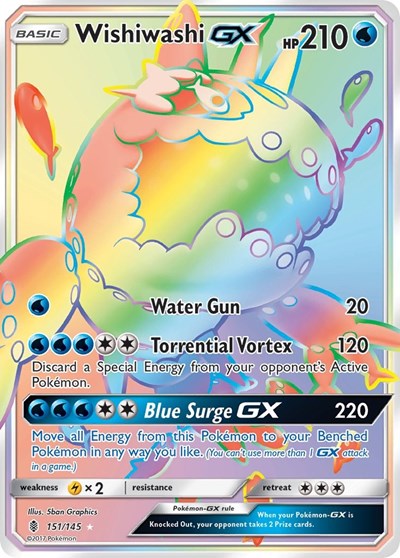 Wishiwashi GX (Secret) (SM - Guardians Rising) Near Mint Holofoil