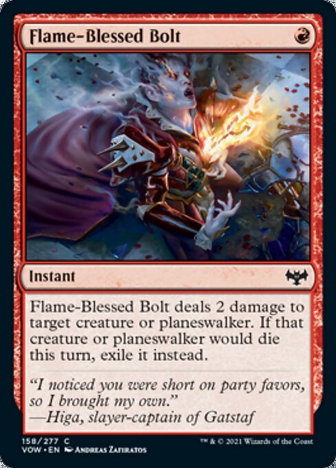 Flame - Blessed Bolt (Innistrad: Crimson Vow) Near Mint - Nick Nack's Full Frontal Attack