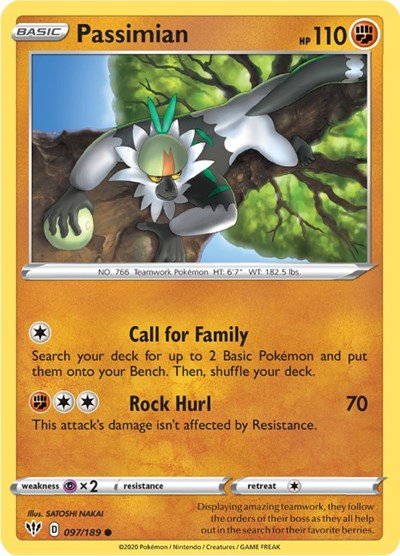 Passimian (SWSH03: Darkness Ablaze) Near Mint - Nick Nack's Full Frontal Attack