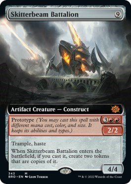 Skitterbeam Battalion (Extended Art) (The Brothers' War) Light Play Foil - Nick Nack's Full Frontal Attack
