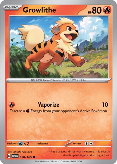 Growlithe (Scarlet and Violet: 151) Near Mint Reverse Holofoil