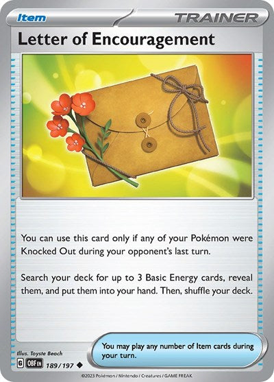 Letter of Encouragement (Scarlet and  Violet: Obsidian Flames) Near Mint