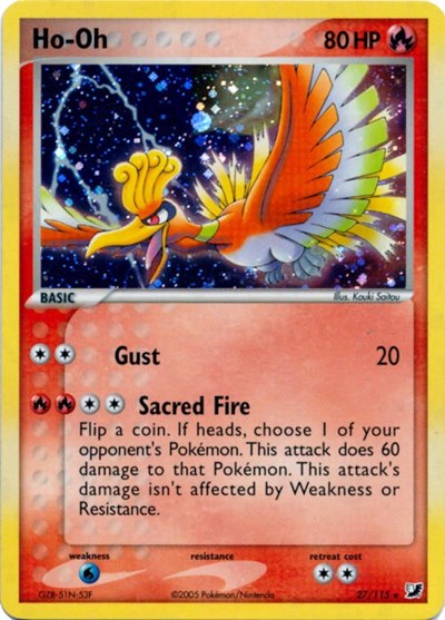 Ho-Oh - 27/115 (Cosmos Holo) (Deck Exclusives) Damaged / Poor Holofoil