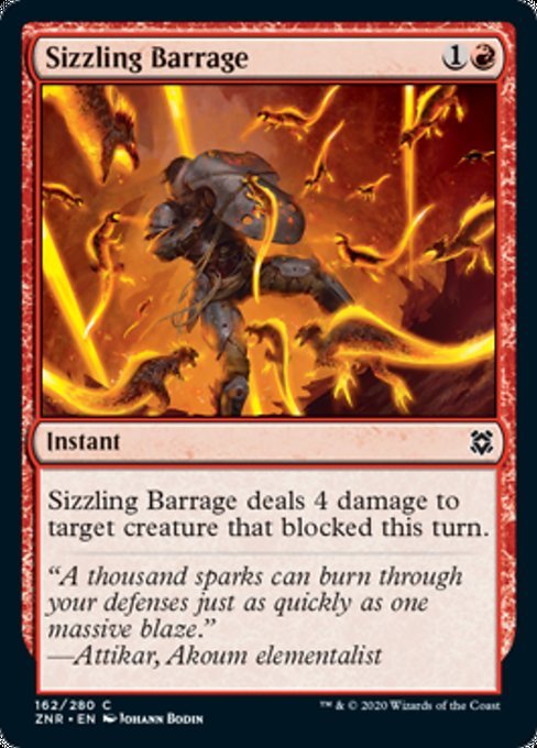 Sizzling Barrage (Zendikar Rising) Near Mint - Nick Nack's Full Frontal Attack